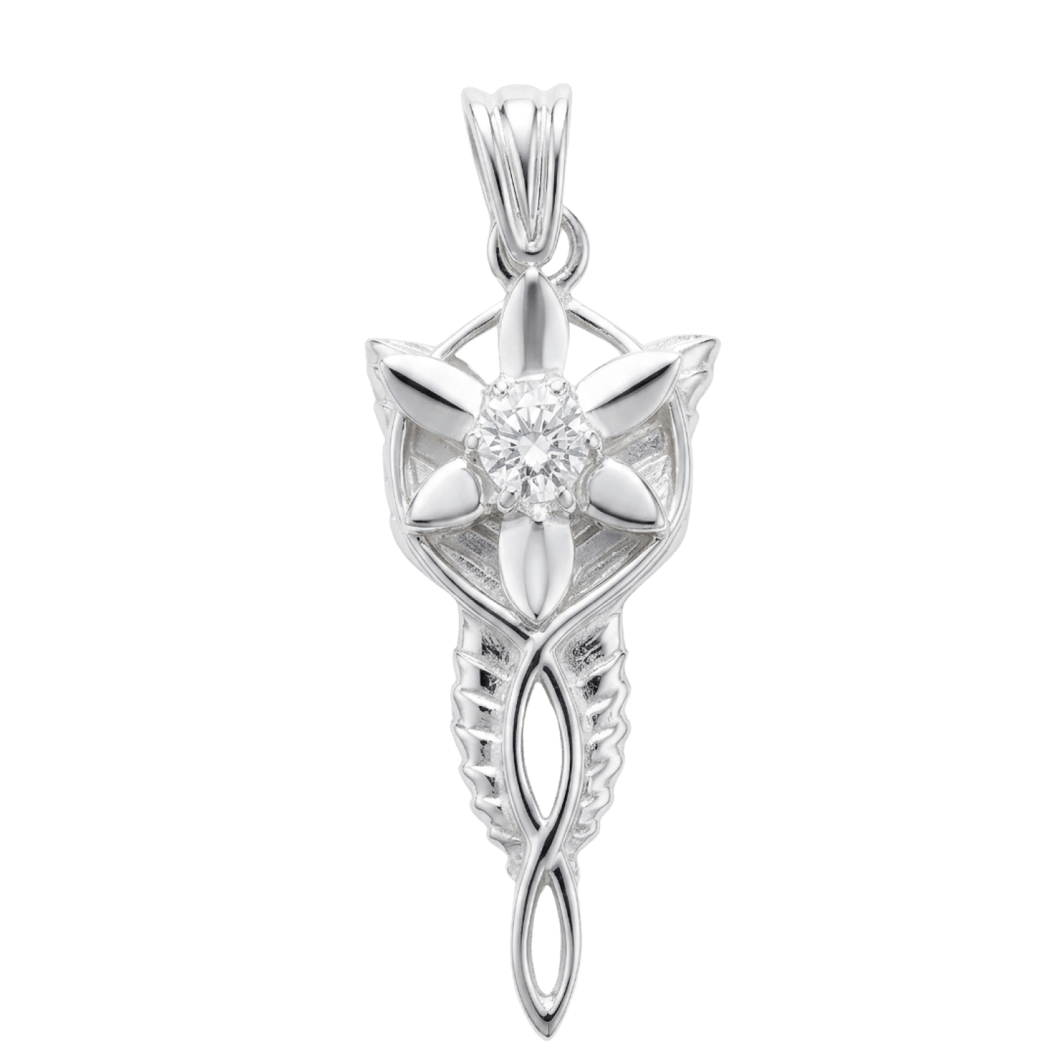 Official Arwen Evenstar Miniature Pendant — Sterling Silver & CZ — lotrjewelry.com Official Arwen Evenstar Miniature Pendant — Sterling Silver & CZ — lotrjewelry.com