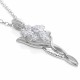 Official Arwen Evenstar Necklace — Sterling Silver Cubic Zirconia — New Line Productions Licensed LOTR Replica Official Arwen Evenstar pendant necklace in solid 925 sterling silver with claw-set cubic zirconia stones, film-accurate 6cm design, Warner Bros. licensed Lord of the Rings jewellery