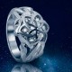 Official Nenya Ring of Galadriel in solid 925 sterling silver with cage-set cubic zirconia, Mallorn leaf design, handcrafted in New Zealand by Lord of the Rings licence holders — available in clear, blue, and purple stone