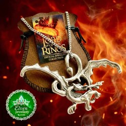 The Smaug Pendant — Sterling Silver Dragon of Erebor