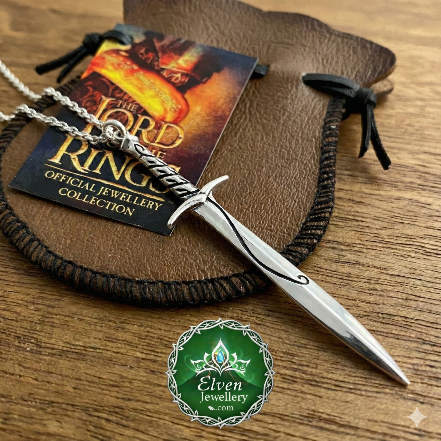 Sting Official Sterling Silver Pendant Frodo Baggins Official Sting sword pendant necklace in solid 925 sterling silver, 65mm, Elven blade of Frodo Baggins from Lord of the Rings, handcrafted in New Zealand, New Line Productions licensed