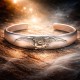 Official Hobbit Smaug Silver Cuff Bangle in solid 925 sterling silver, 60mm internal diameter by 12mm wide, fits most wrists, New Line Productions licensed, made in New Zealand