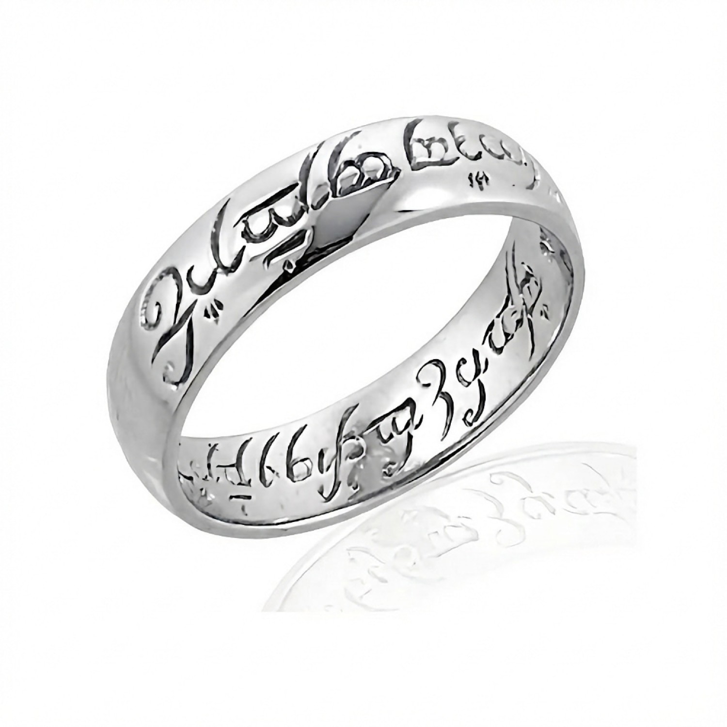 Official One Ring Sterling Silver Replica New Zealand Official Lord of the Rings One Ring replica in solid 925 sterling silver with cast engraved Black Speech inscription, 6mm Comfort Curve profile, made to order in New Zealand, New Line Productions licensed