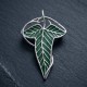 Official Elven Leaf of Lórien sterling silver pendant necklace, mallorn leaf with silver vein detail, Fellowship of the Ring gift from Galadriel, New Line Productions licensed, made in New Zealand