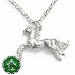 The Rohan Horse Pendant — Sterling Silver White Horse of the Riddermark