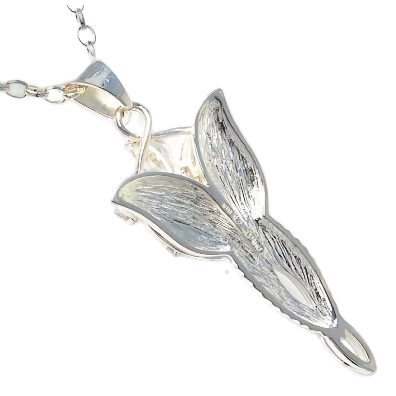 Official Arwen Evenstar pendant necklace in solid 925 sterling silver set with seven genuine natural non-heat-treated amethyst stones, claw-set, film-accurate proportions, New Line Productions licensed Lord of the Rings jewellery