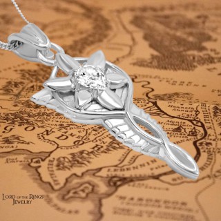 Lord of The Rings Jewelry Arwen's Necklace LOTR Gift - Silver Plated