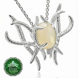 The Galadriel Brooch & Pendant — Sterling Silver & Mother of Pearl