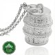 Official Hobbit Barrel Rider Pendant in solid 925 sterling silver, 15mm × 17mm, filmed on Te Hoiere Pelorus River Marlborough New Zealand, New Line Productions licensed, 45cm chain included