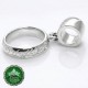Official Lord of the Rings One Ring charm bracelet bead in solid 925 sterling silver, 5mm core Pandora compatible, laser engraved Black Speech inscription, 15mm diameter, New Line Productions licensed