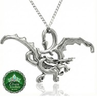 The Smaug Pendant — Sterling Silver Dragon of Erebor