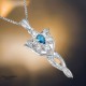 A blue Topaz set variation of the official Arwen Evenstar Pendant from Middle Earth New Zealand. Our Lord of the Rings Jewelry is made to be worn. 