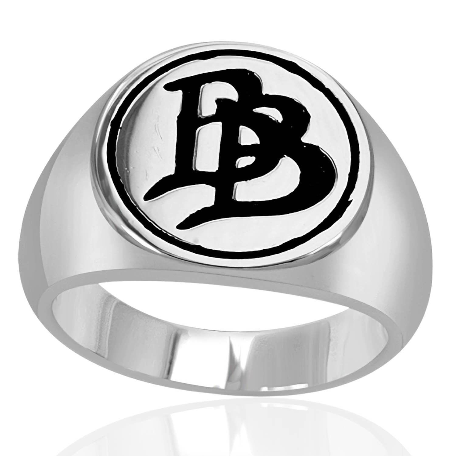 Official Bilbo Baggins BB Signet Ring in solid 925 sterling silver, 16mm face BB monogram, custom made to exact size, New Line Productions licensed, made in New Zealand