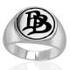 Official Bilbo Baggins BB Signet Ring in solid 925 sterling silver, 16mm face BB monogram, custom made to exact size, New Line Productions licensed, made in New Zealand